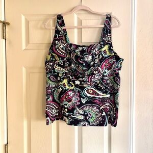 Land’s End Paisley print Swim Top 24W